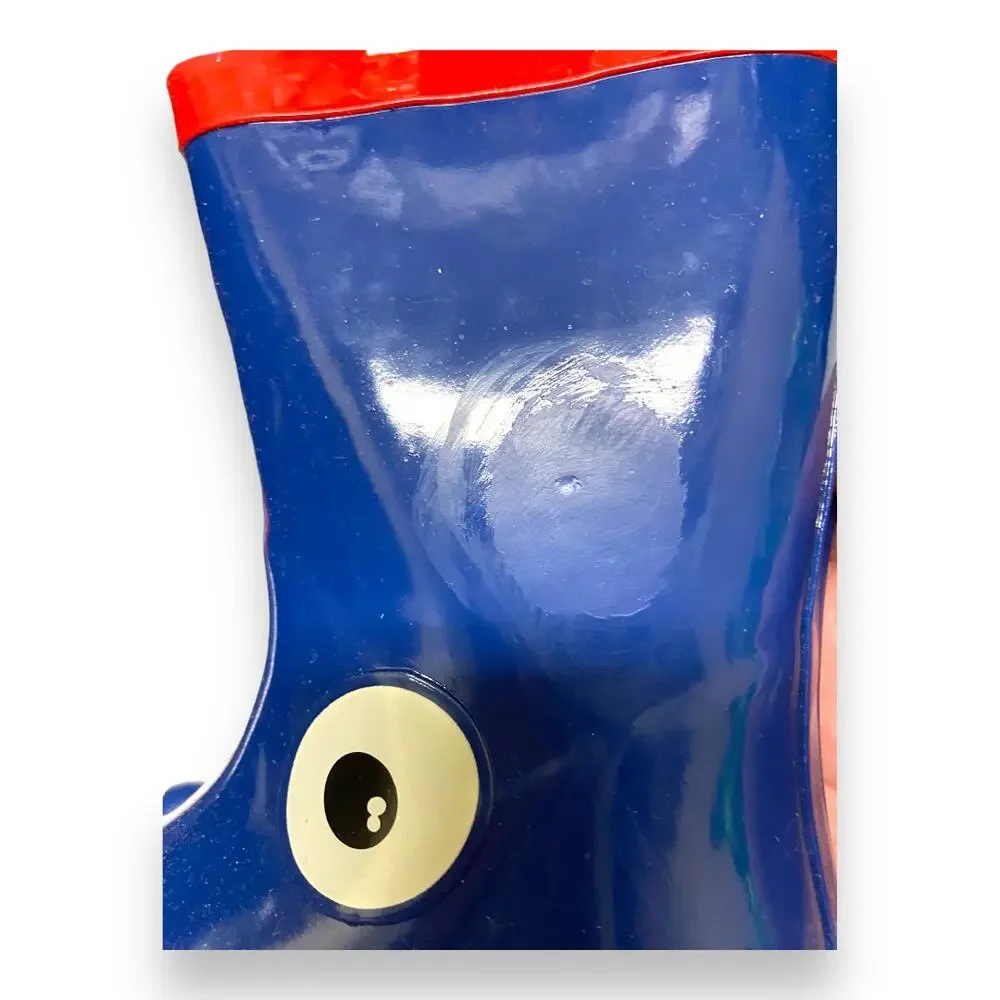Wootie Boys Rain Boots Size 8 Blue Red White Crocodile Rubber‎ Puddle Stompers